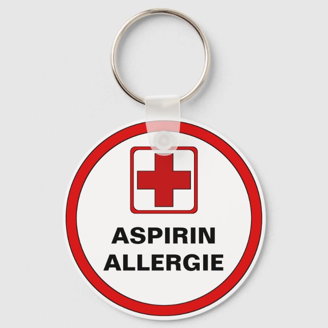 Achtung - Aspirin Allergie Nyckelring (Framsida)