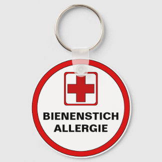 Achtung - Bienenstich Allergie Nyckelring