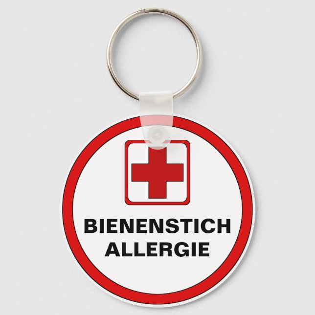 Achtung - Bienenstich Allergie Nyckelring (Framsida)