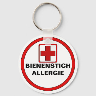 Achtung - Bienenstich Allergie Nyckelring