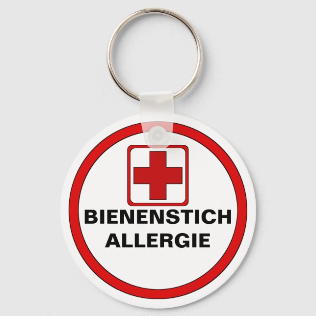Achtung - Bienenstich Allergie Nyckelring (Framsida)