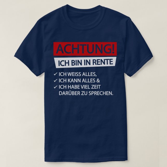 Achtung ich tunna in rente white t shirt (Design framsida)