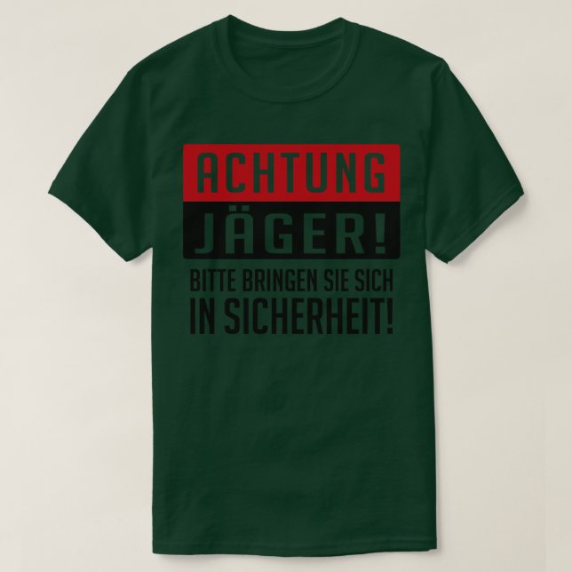 Achtung jager t shirt (Design framsida)
