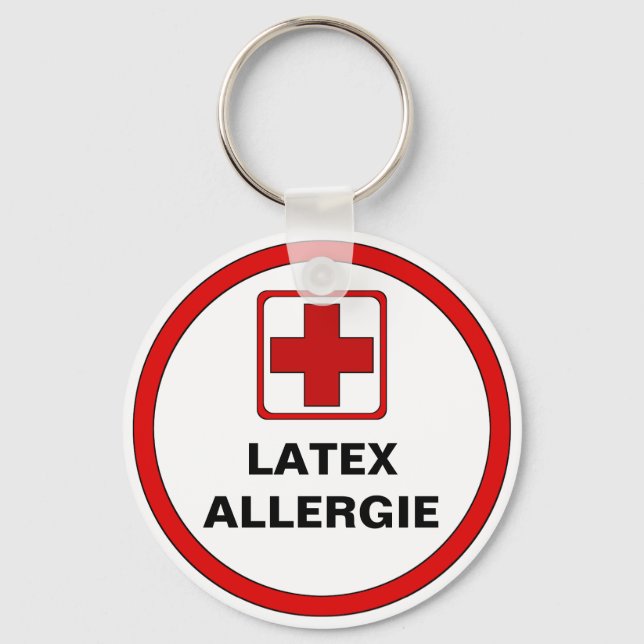 Achtung - Latex Allergie Nyckelring (Framsida)