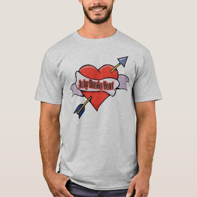 Achy-brytningshjärta T-shirt (Framsida)