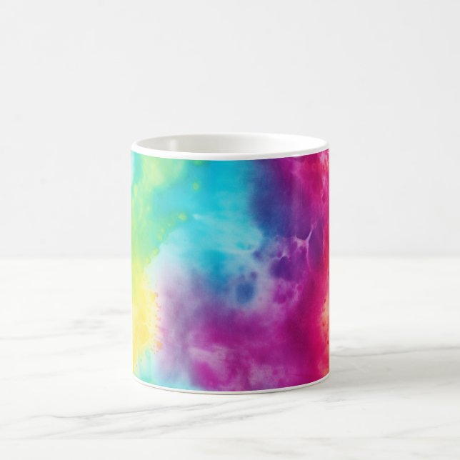 Acid neon rainbow tie dye kaffemugg (Center)
