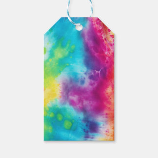 Acid neon rainbow tie dye presentetikett
