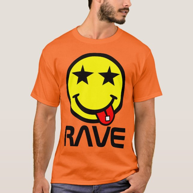 Acid Rave Smile Ansikte Tie Dye T-shirt (Framsida)