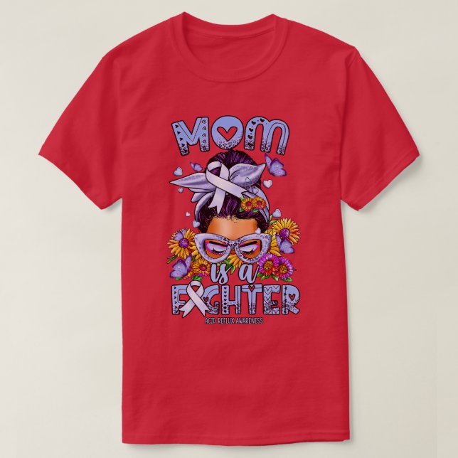 Acid Reflux Awareness Mamma fighter-bun T Shirt (Design framsida)