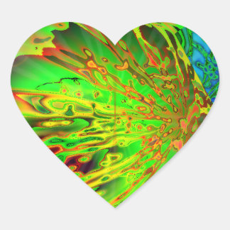 Acid Splash Heart Sticker Hjärtformat Klistermärke