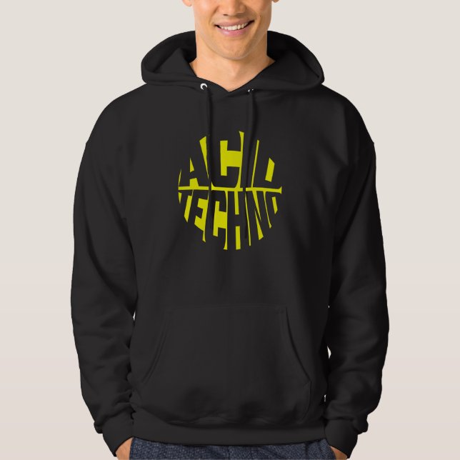 Acid Techno Circle Rave DJ 303 Festival Electronic Hoodie (Framsida)