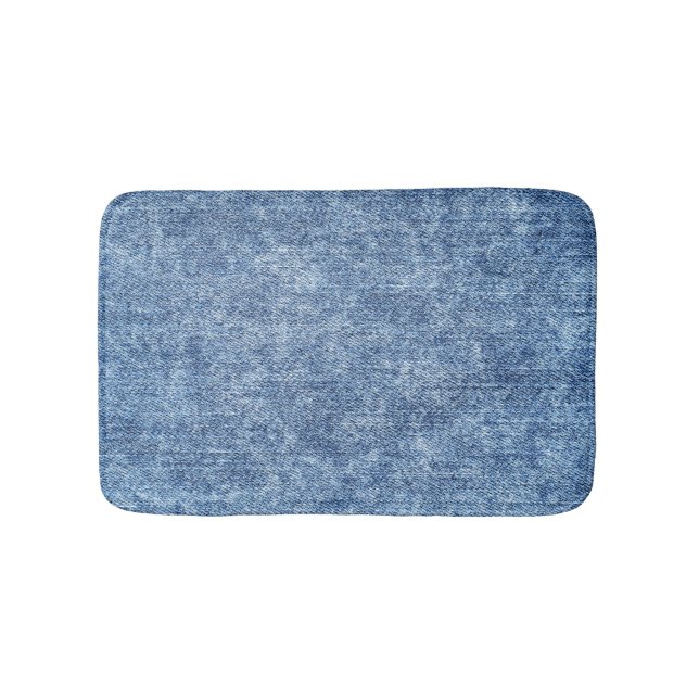 Acid tvättar blå denim, nära struktur. badrumsmatta (Framsidan)