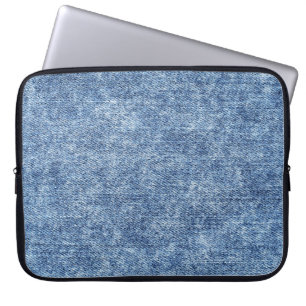 Acid tvättar blå denim, nära struktur. laptop fodral