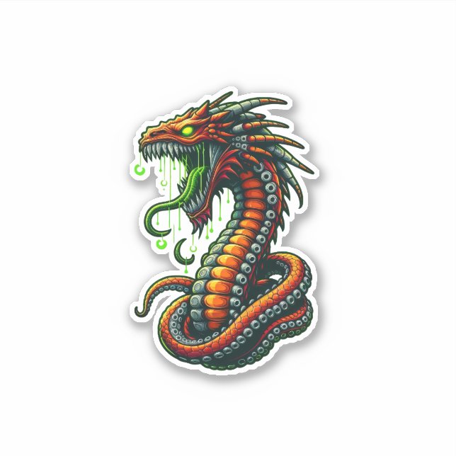 Acidic Cyber Dragon Sticker Klistermärken (Framsida)