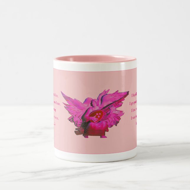 ACIM Gift Mugg, Andlig Quote, Rosa Angel Theme Två-Tonad Mugg (Center)