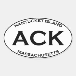 ACK - Nantucket Island Massachusetts Ovalt Klistermärke