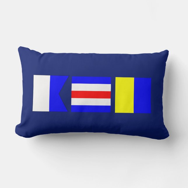 ACK Nantucket Nautical Flagga Lumbarkudde (Framsida)