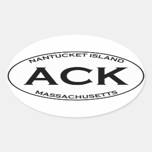 ACK - Nantucket ö Massachusetts Ovalt Klistermärke