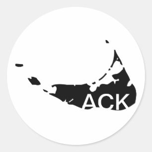 ACK Nantucket Runt Klistermärke