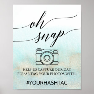 Ack- och fästtecken för vätefärgen Beach OH och Gu Poster