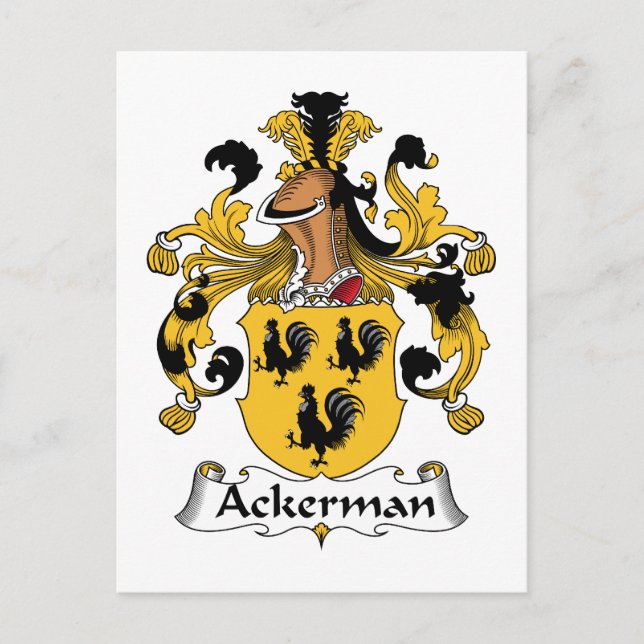 Ackerman Family Crest Vykort (Framsida)