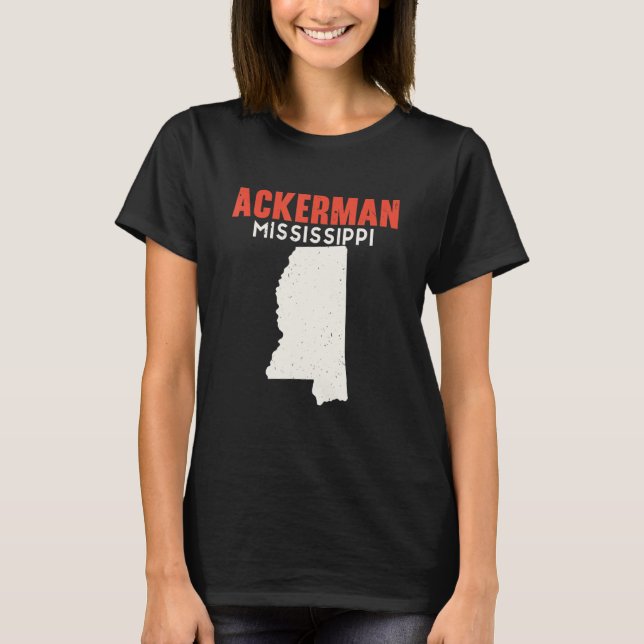 Ackerman Mississippi USA:s delstat Amerika Resemis T Shirt (Framsida)