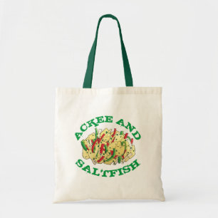 Acket och Saltfish Cod Jamaican Caribbean Food Tygkasse