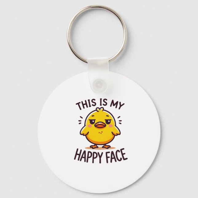 äcklig anka-det här är min lycklig ansikte lustig nyckelring (Framsida)