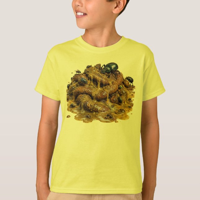 Äcklig Bug-Betäckt Bajs-Hög T Shirt (Framsida)
