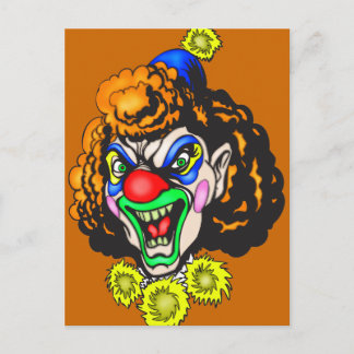 äcklig Evil Clown Vykort