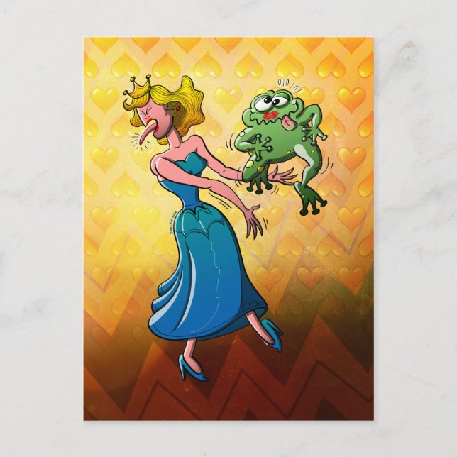 äcklig kyss för en prinsessa vykort (Framsida)