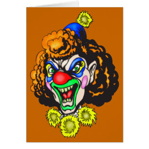 Äcklig ond clown hälsningskort