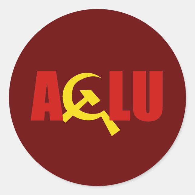 ACLU är kommunistiskt Runt Klistermärke (Framsida)