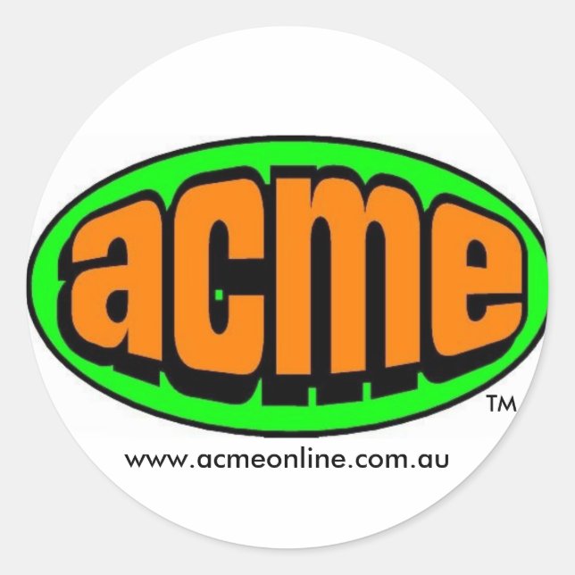 ACME-etikett Runt Klistermärke (Framsida)