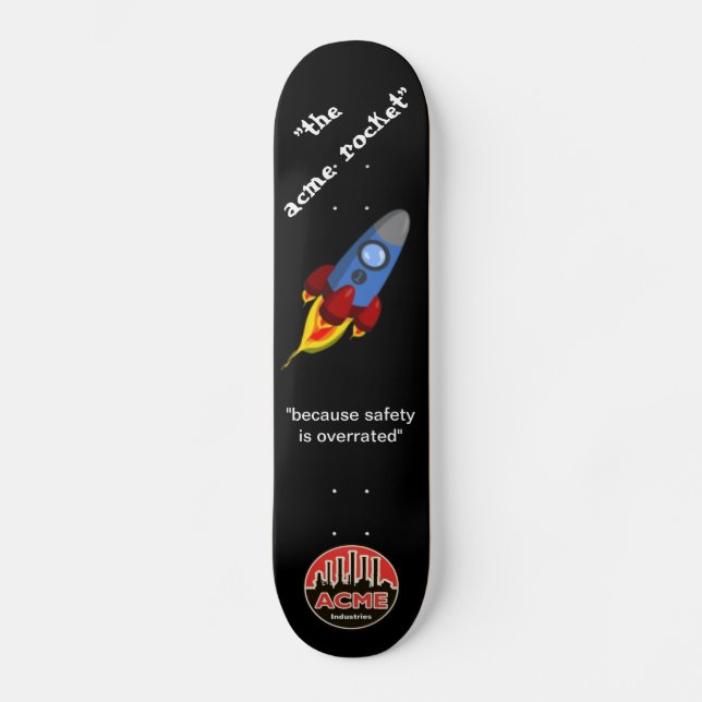 acme-raketen mini skateboard bräda 18,7 cm (Framsida)