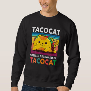 Aco Katt Kvinnor Män Ungdom Barn Stavade Baklänges Lång Ärmad Tröja