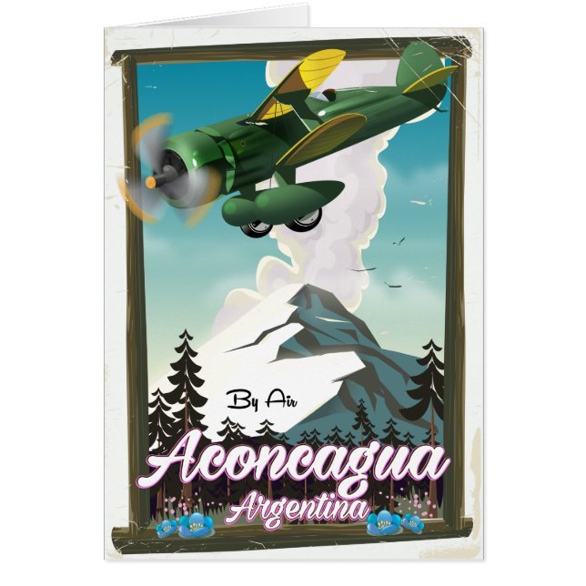 Aconcagua Argentina reseskylt Hälsningskort (Framsidan)