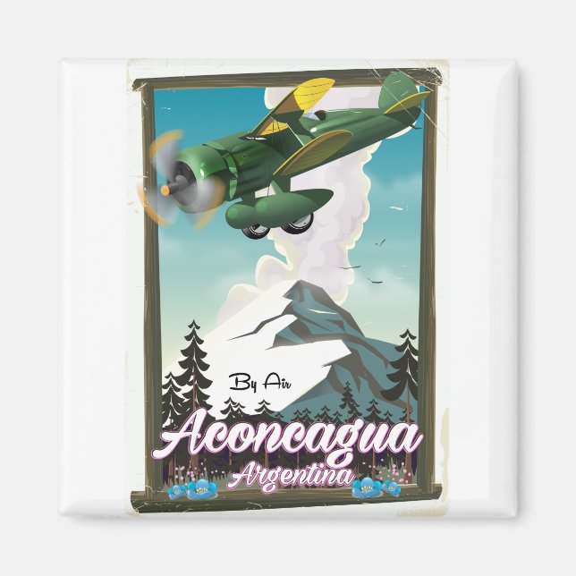 Aconcagua Argentina reseskylt Magnet (Framsidan)