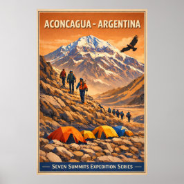 Aconcagua Argentina - Vintage Resa  Poster