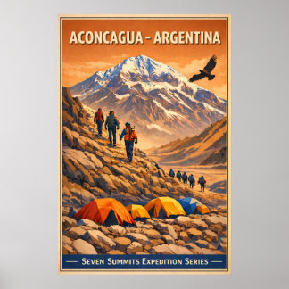 Aconcagua Argentina - Vintage Resa Poster