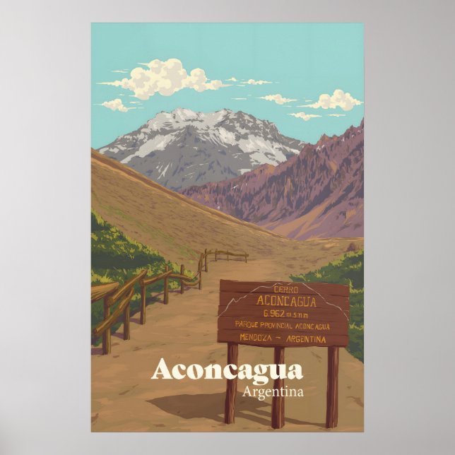Aconcagua Berg Resa Affisch (Framsidan)