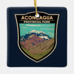 Aconcagua Provinsparken Argentina Travel Vintage Julgransprydnad Keramik<br><div class="desc">Aconcagua Provincial Park i en vektorkonst stil. Det är hem till det sydamerikanska berget Aconcagua med tak i snö.</div>