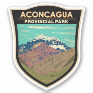 Aconcagua Provinsparken Argentina Travel Vintage Klistermärken