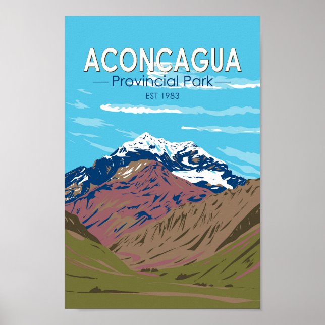 Aconcagua Provinsparken Argentina Travel Vintage Poster (Framsidan)