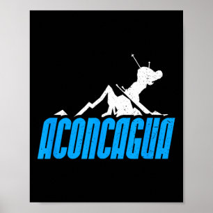 Aconcagua Skiing Snowboarding Frankrike Resort Dis Poster