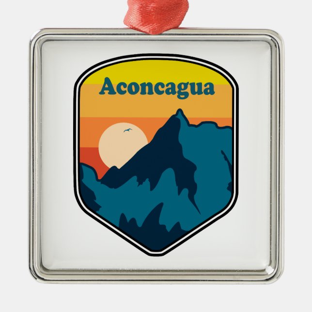 Aconcagua soluppgång julgransprydnad metall (Framsidan)