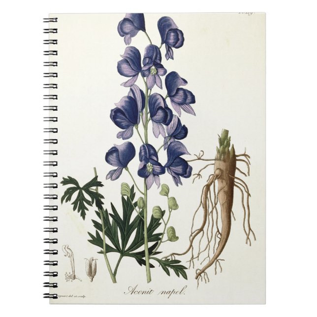 Aconitum Napellus från "Phytographie Medicale" by Anteckningsbok Med Spiral (Framsidan)