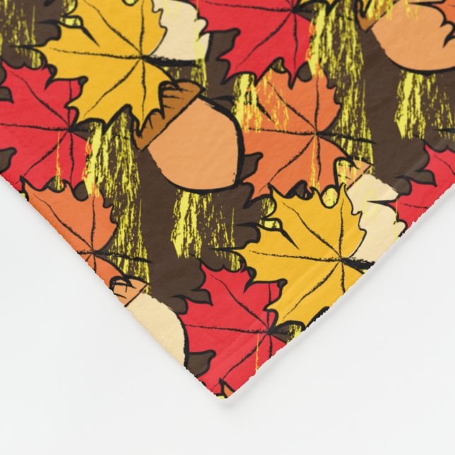 Acores och löv IV Fleecefilt (Hörn)