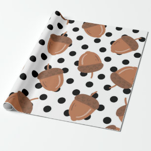 Acorn Black Dots Autumn Y2K Mönster Presentpapper