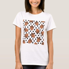 Acorn Black Dots Autumn Y2K Mönster T Shirt